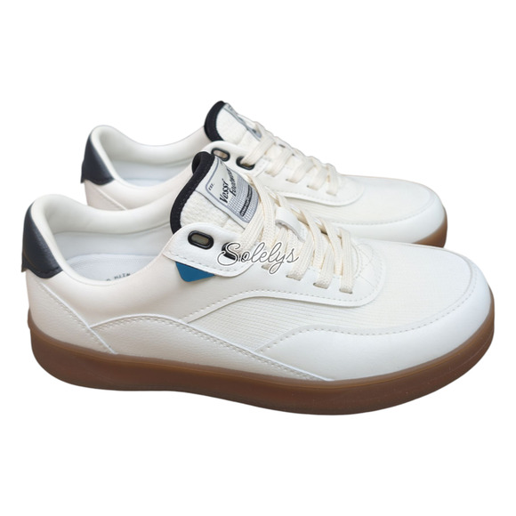 Vessi Courtside Classic Mens 7 Off White Black Vegan Waterproof Dyma-Tex Sneaker - Picture 6 of 11